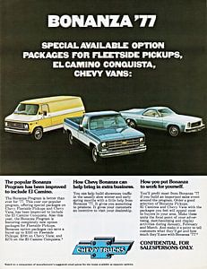 Chevrolet Truck Bonanza Program Models advertisement 1977 by Atelier Liesjes