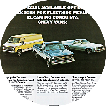 Chevrolet Truck Bonanza Program Models reclame 1977 van Atelier Liesjes