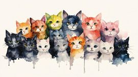 Portrait de chat à l'aquarelle