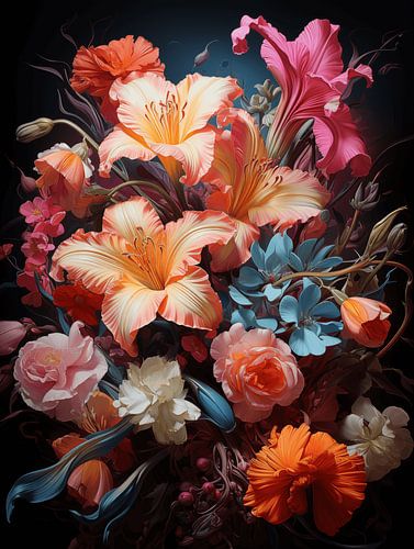 Bloemen kleurenpracht als een oude meester