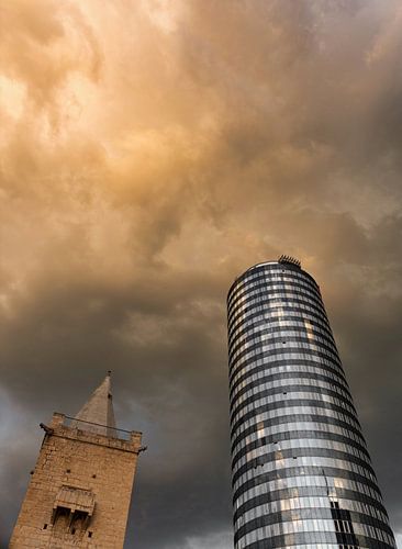 Intershop tower and old city wall in Jena