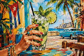 Mojito-Gemälde – farbenfrohe Cocktail-Kunst