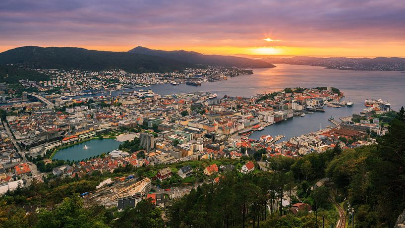 Sunset Bergen, Norvège par Henk Meijer Photography