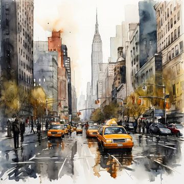 Manhattan in aquarelstijl van ARTemberaubend