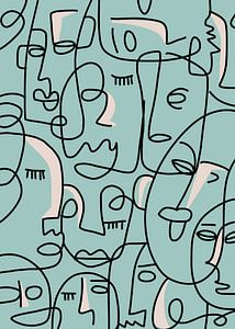 Abstract face in the crowd van Gisela- Art for You