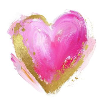 Hart in roze en goud