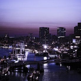 Hamburg Port By Night by Millennial Prints