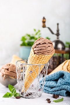 Delicious coffe ice cream for dessert by Iryna Melnyk