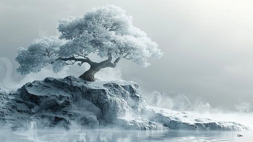 wit-grijs met kleur element