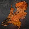 Roestkaart Nederland - signaalzwart van Frans Blok