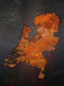 Rust map of the Netherlands - black