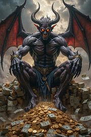 AURAKRON – The devil sits enthroned on a mountain of money and gold