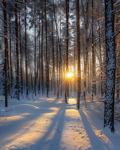 Winterwald im Morgenlicht von fernlichtsicht