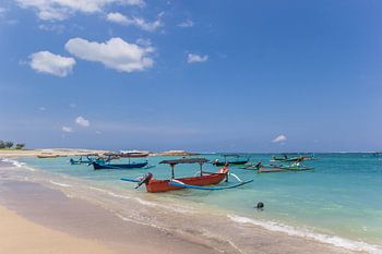 Fishing boats at the beach of Kuta on Bali