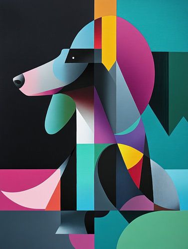 Moderne teckel in vlakken