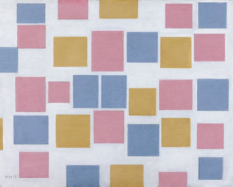 Komposition Nr. 3 mit Farbflächen, Piet Mondrian von Meesterlijcke Meesters