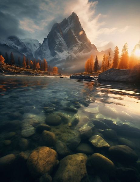 Herfst in de bergen van fernlichtsicht