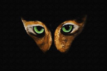 Kat oog vlinder zwarte achtergrond van Maud De Vries