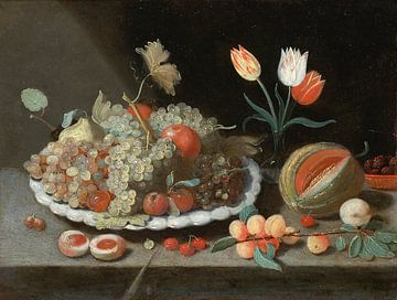 Stilleven met druiven en ander fruit op een schotel, Jan van Kessel