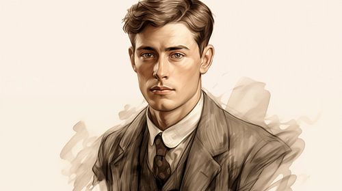 mannen portret tekening, man potlood tekening