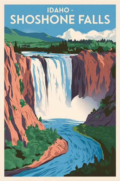 Shoshone Falls, Idaho - Vintage Travel Poster by Poster Art Shop