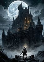 La dernière ascension vers le donjon éclairé par la lune