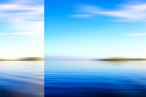 Abstract blauw zeegezicht