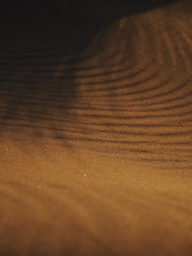 Spel van schaduw en warm zonlicht op het strand