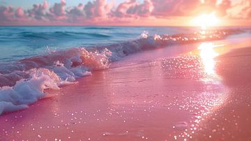 Rosa Morgenröte am Meer von ByNoukk