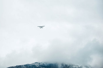 Seaplane through the mist