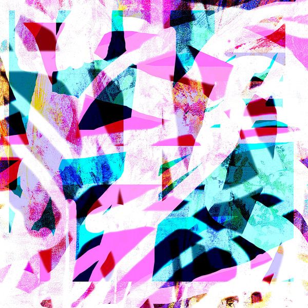 Formen Pink Blau Weiss von Claudia Gründler