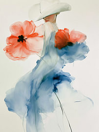 Une cow-girl avec des fleurs sur M.A.Z.U.N.