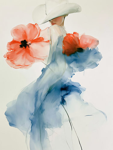 Cowgirl with Flowers