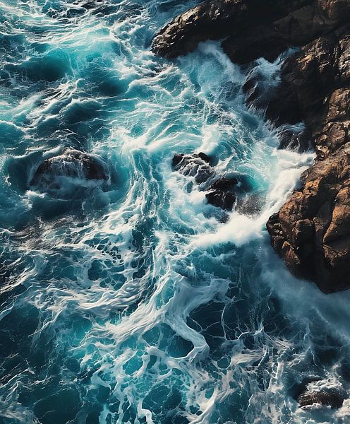 Wellenspiel an der Küste von fernlichtsicht