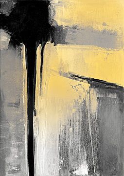 zwart geel abstract van Ela Szczepaniak