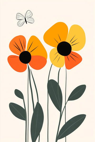 Bunte Blumen von Poster Art Shop