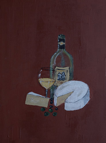 White wine and brie