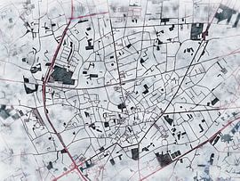 Map of Geel with the style 'White Winter' by Maporia