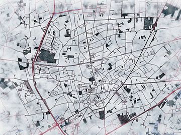 Kaart van Geel in de stijl 'White Winter' van Maporia