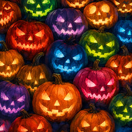 Lights  on Halloween night by Mahalola