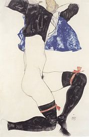 Liegender Halbtakt mit schwarzen Strümpfen, Egon Schiele - 1913 von Atelier Liesjes