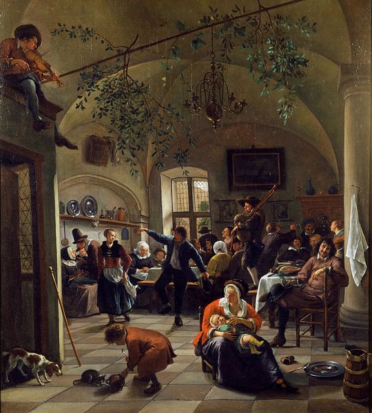 La fête dans une taverne, Jan Steen par Des maîtres magistraux