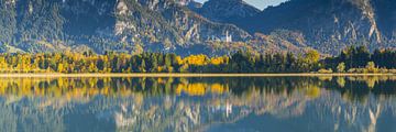 Autumn at Lake Forggensee and Neuschwanstein Castle by Walter G. Allgöwer