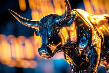 Gouden Stier - symbool van de aandelenmarkt van Poster Art Shop