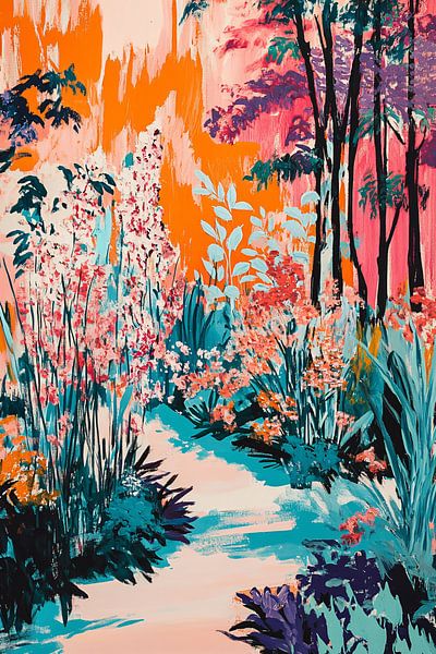 Vue abstraite et colorée d'un jardin par Imperial Art House