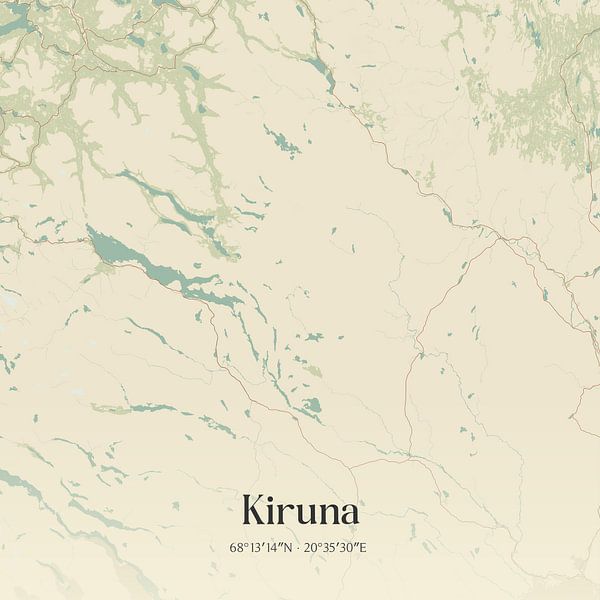 Vintage map of Kiruna, Sweden. by Prints of Place