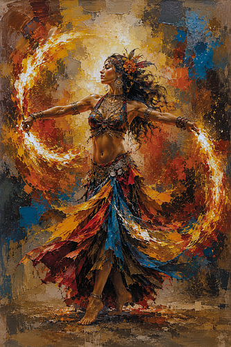 The Fire Dancer – A Fiery Dance Painting