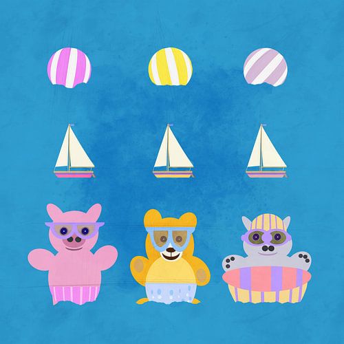 3 cuddles in the sea