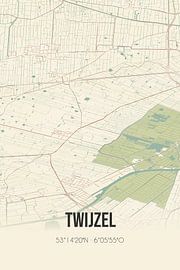 Vintage map of Twijzel (Fryslan) by Prints of Place