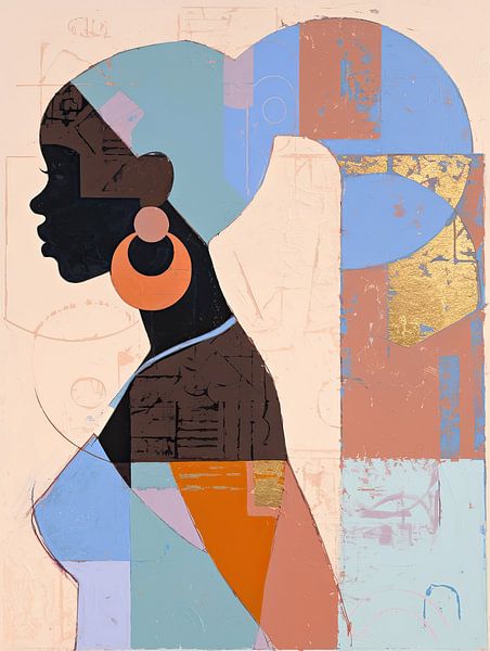 Geometric Beauty Portrait by Wonderful Art